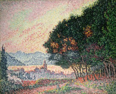 サントロペ近くの森、1902 作： Paul Signac